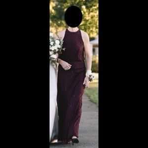 Floor Length Art Deco Beaded Blouson Dress